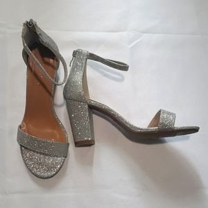 Silver Open Toe Heels